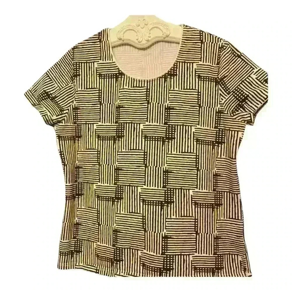 Kim Rodgers large brown and white knit top - Picture 1 of 3